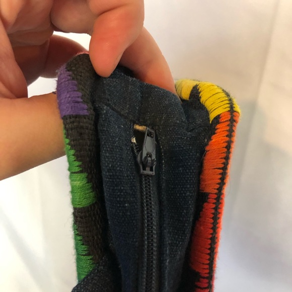 Boho vibrant quilted peacock square bag Floral - Picture 6 of 8